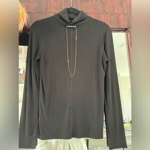 Alexander Wang Black Necklace Mock-Neck Top Sz M